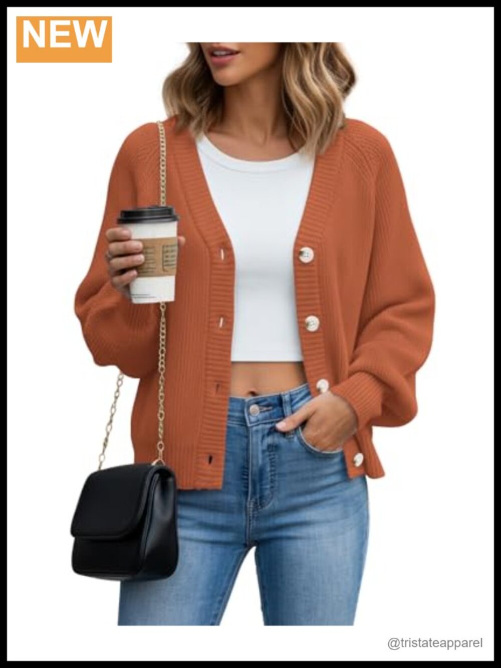 Women's Chunky Knit Cardigan Long Sleeve Button Down V-Neck Loose Fit